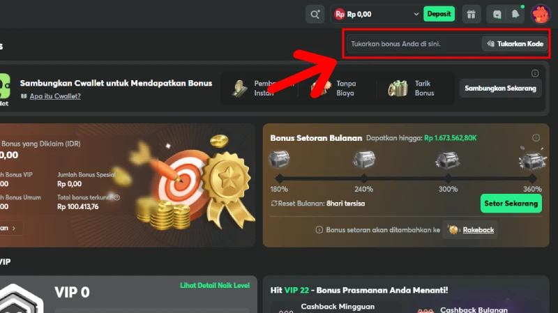 Cara Tukar Kode Bonus - BC Game Indonesia