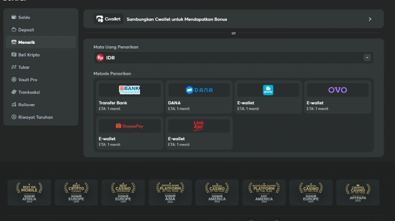 Pilih Metode Transaksi Yang Anda Inginkan - BC Game Indonesia